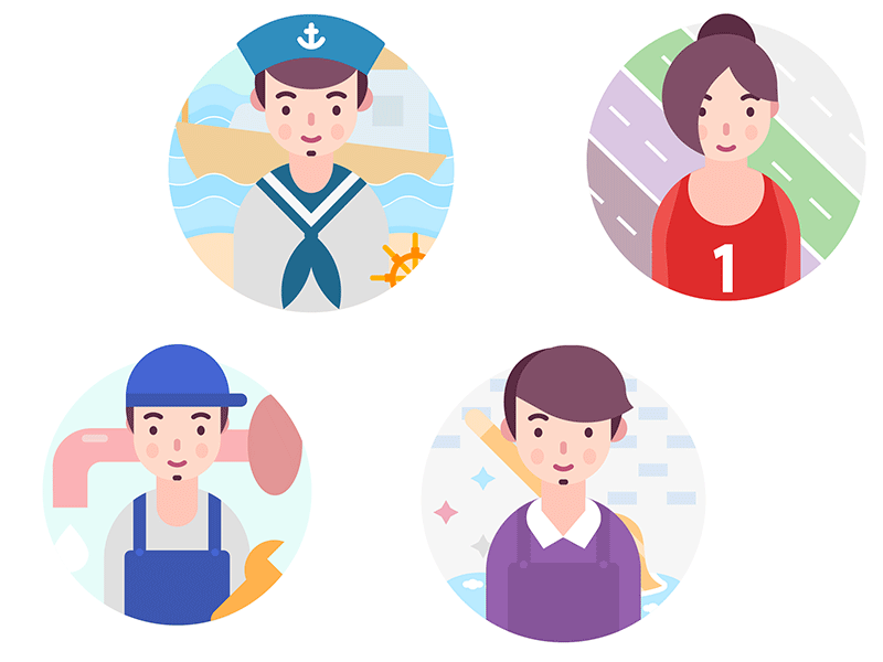 Dribbble 2 avatar avatar design avatar icons avatars icons icons set illustration illustrations profession vector vectors