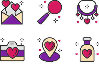 Valentines day 5 icon icons icons set illustration illustrations love romance valentines day vector vectors