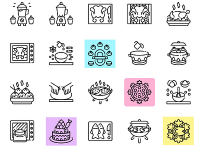 Cooking design icon icons icons set illustration illustrations line user interface vector vectors