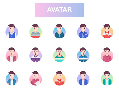 Avatar avatar avatar design avatar icons design icons set illustration illustrations male man people people icons vector vector illustration vectors