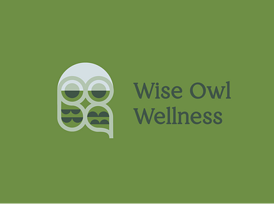 Wise Owl Wellness branding contemporary design green health logo owl owl logo simple wellness