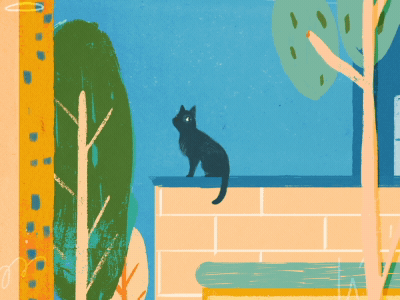 Rooftop Cat animation cat illustration roof