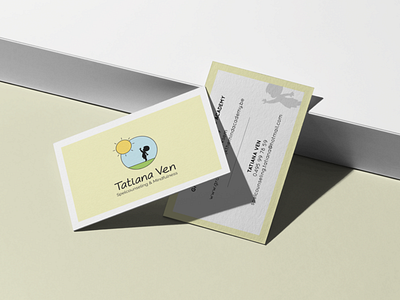 Business cards for someone that works with children business card child clean logo soft yellow yellow kid yellow logo