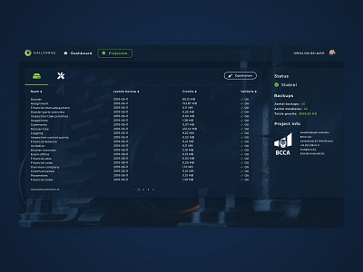 Monitoring/management dashboard application clean dark design minimal ui