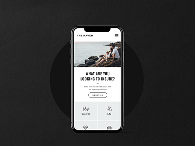 Homepage Mobile clean homepage insurance minimal mobile mobile ui mockup outline ux