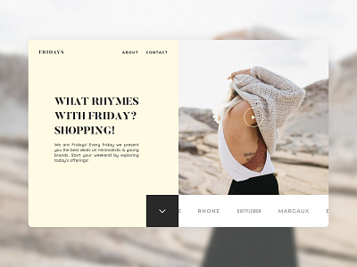Clean shopping homepage