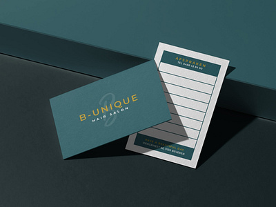 Hair Salon - Appointment cards appointments brand branding business card design business cards business cards stationery cards clean gold graphic design green hair salon minimal name cards