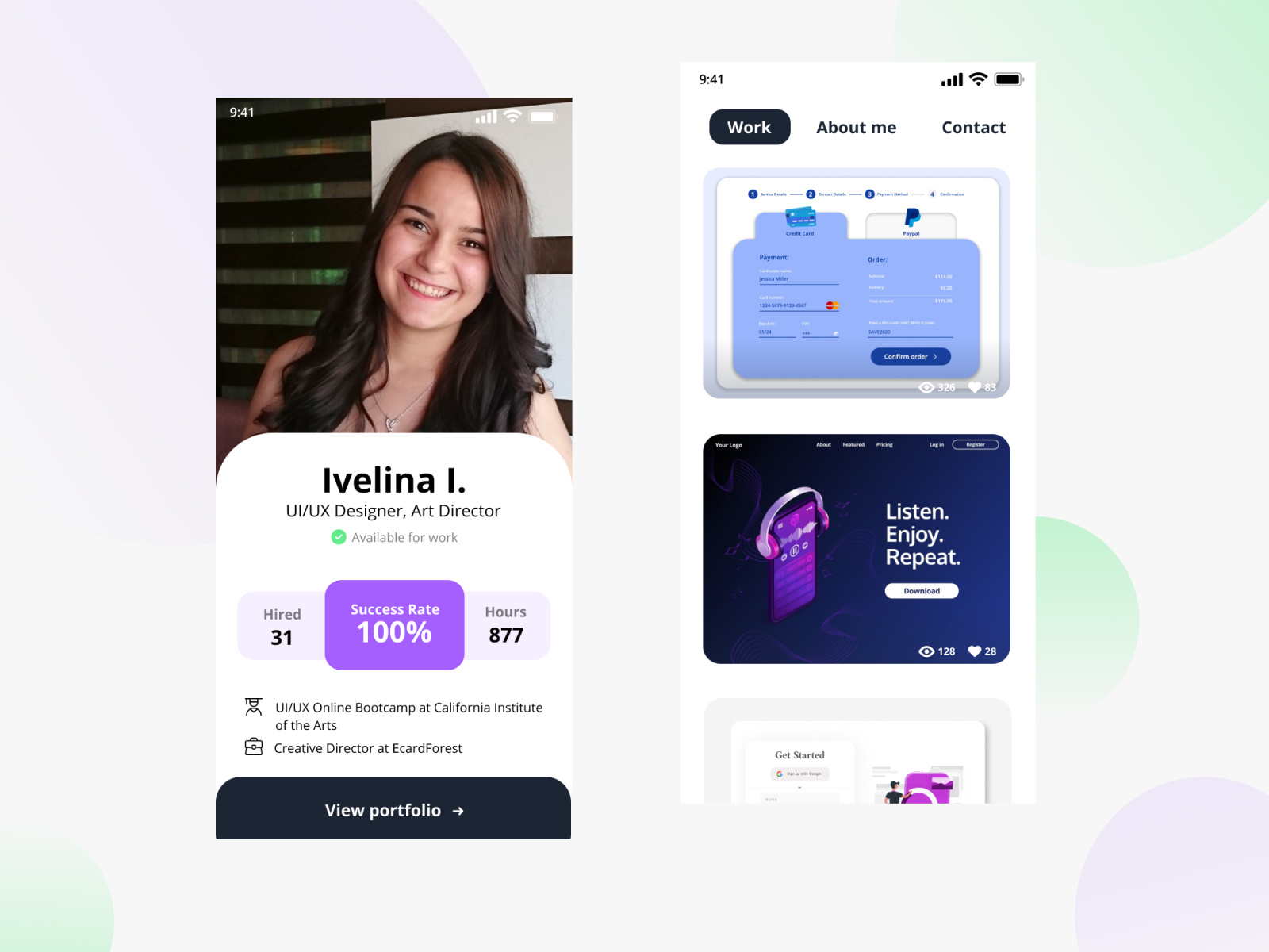 User Profile Daily UI Challenge #6 by Ivelina Ivanova on Dribbble