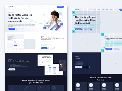 Fluid Design System Applied 8 point grid atomic design components design system grid library ui ui design wireframe