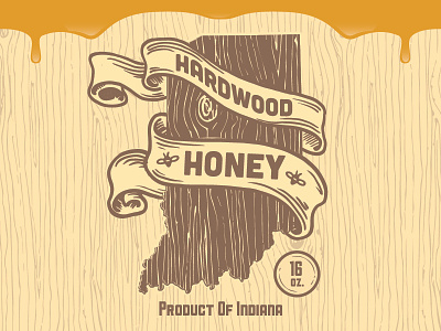 Hardwood Honey honey label logo