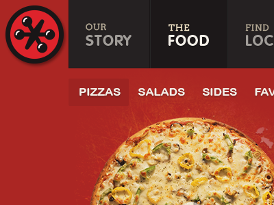 Jack's Pizza - Scrolling Food Menu desktop horizontal scroll menu pizza web design