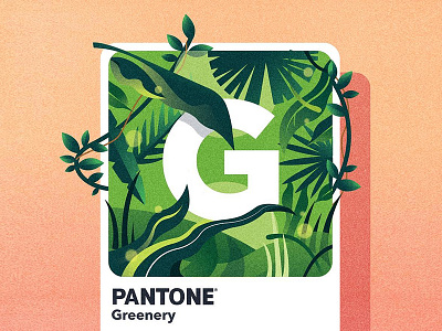 Pantone Greenery colors g green greenery letter pantone plants vector vector art vector illustration