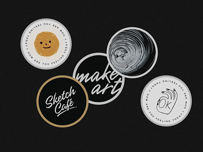 Sticker Labels // Sketch Cafe brand identity branding cafe coffee collaterals illustration labeldesign logo logodesign mockups monochrome stationery stickers
