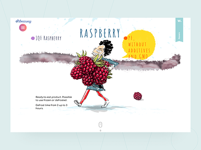 Rivneholod | Awwwards animation awwwards creative design frozen fruits header illustration landing page main screen man illustration white