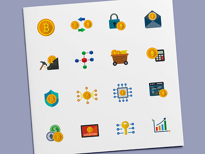 Bitcoin & Ethereum Icons bitcoin blockchain crypto cryptocurrency currency digital ethereum icon icon design icon set icons money