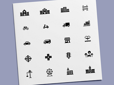 City Icons architecture building city construction icon icon design icon set icons transportation vehicle