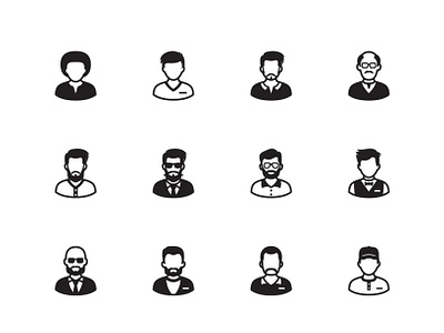 Man Avatar Icons account avatar icon icon design icon set icons illustration profile ui user vector