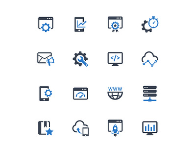 Networking & Web Development Icons icon icon design icon set icons illustration network networking seo ui vector web