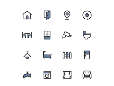 Real Estate Icons furniture home house icon icon design icon set icons illustration interior property real estate ui vector