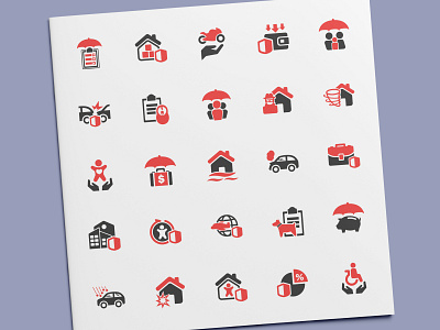 Risk & Insurance Icons business disaster finance icon icon design icon set icons illustration insurance protection risk security ui vector