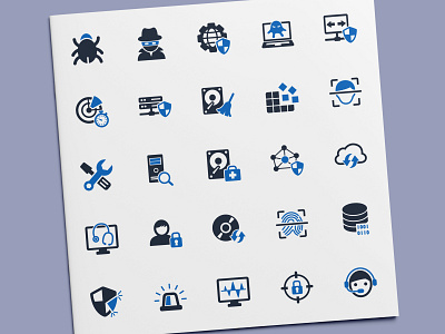 Antivirus & Internet Security Icons antivirus computer cybercrime icon icon design icon set icons illustration internet security malware security ui vector virus