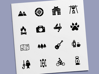 Camping & Hiking Icons camping hiking icon icon design icon set icons illustration travel ui vacation vector