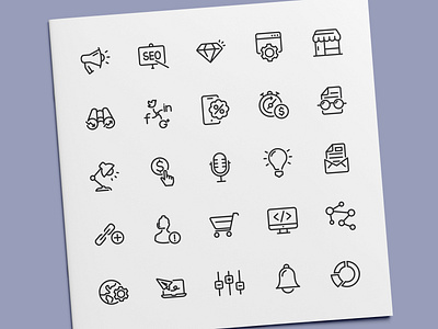 Seo & Internet Marketing Icons ads advertising business icon icon design icon set icons illustration internet marketing seo social media ui vector