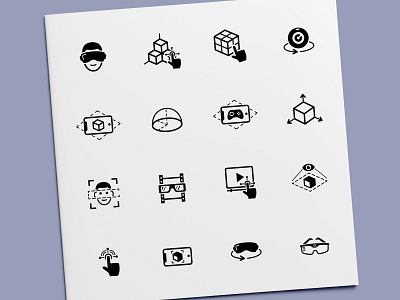 Augmented Reality & Virtual Reality Technology Icons 3d ar augmented reality dimension icon icon design icon set icons technology vector virtual reality vr