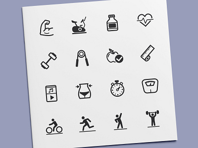 Fitness Icons exercise fitness gym health icon icon design icon set icons sport training ui vector workout