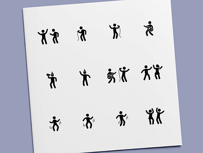 Stick Figure - Party Icons celebration dance dancing icon icon design icon set icons karaoke party singing stick figure