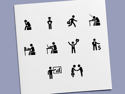 Stick Figure - Career Icons business businessman career education icon icon design icon set icons office stick figure work working