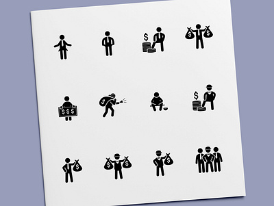 Stick Figure - Rich & Poor People Icons broke businessman icon icon design icon set icons money people poor rich stick figure wealth wealthy