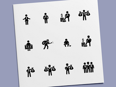 Stick Figure - Rich & Poor People Icons