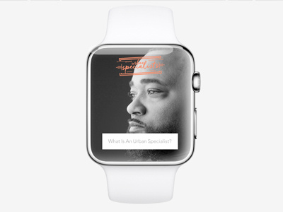 Urban Specialists Website On Smart Watch branding buttons creative design responsive smart watch typography ui website design
