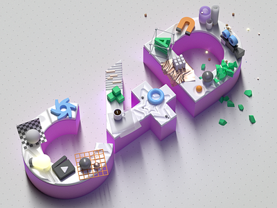 C4D logo design for animation. 3d illustration logo