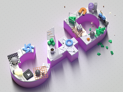 C4D logo design for animation.