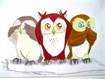 HootNoEvil owls