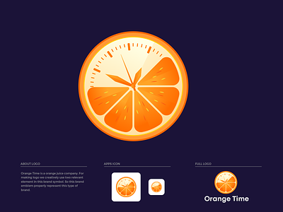 Orange Time Logo Design brand design brand guideline brand identity branding illustration logo logo design logotype orange time typography watch