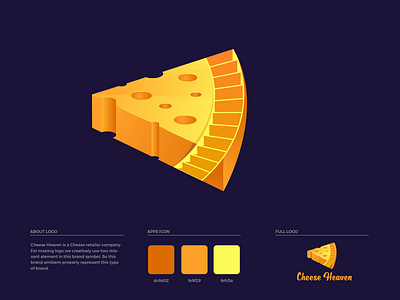 Cheese Heaven Logo Design brand colors brand guide brand guideline brand identity branding cheese heaven illustration logo logo design orange steps