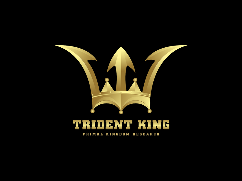 Trident King Logo Design branding brand colors golden kingdom primal crown king...