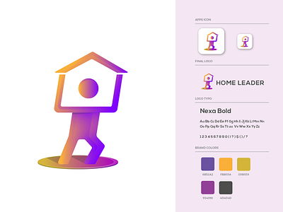 Home Leader Logo Design brand colors brand guide brand identity branding home homeleader house illustration leader leadership logo logo design man