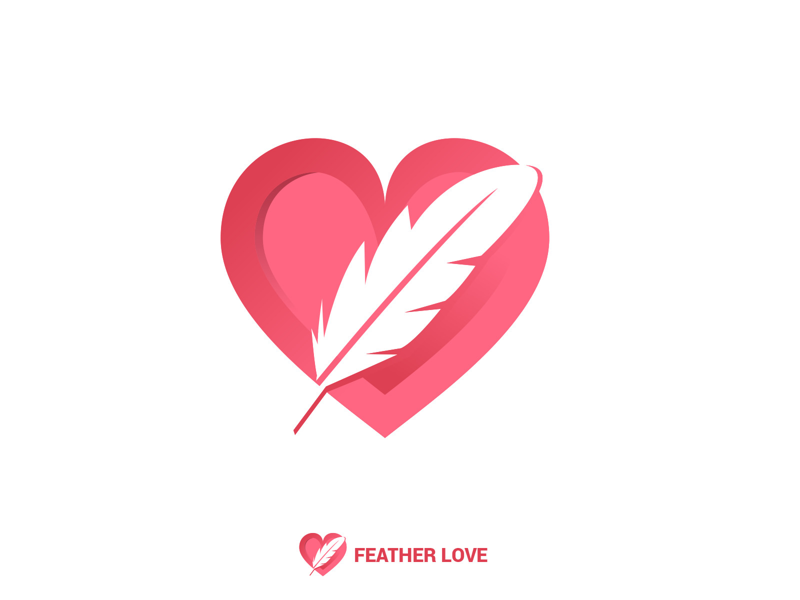 Feather Love Logo Design By Rawiman On Dribbble