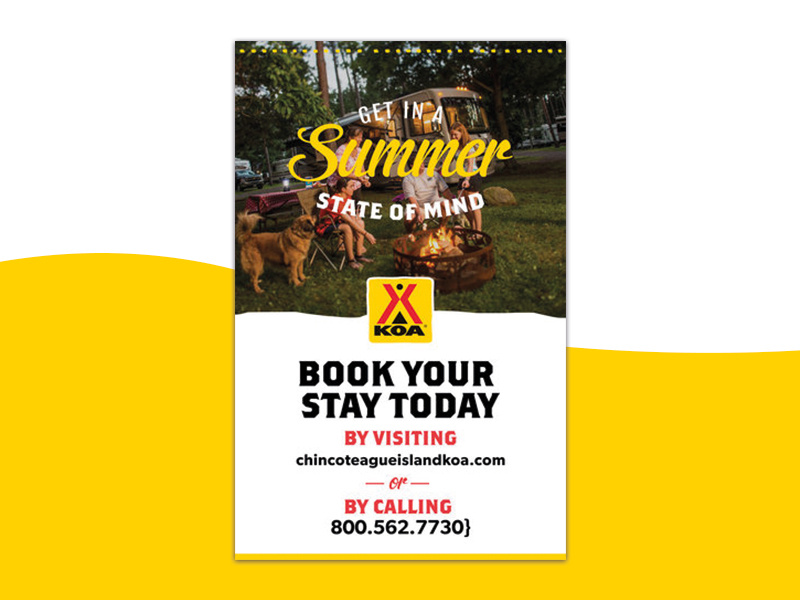 KOA yellow branding graphic design poster design flyer design koa