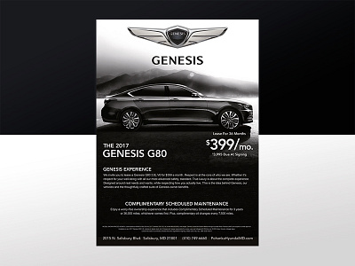 Hyundai Genesis automotive car genesis graphic design grayscale hyundai lease print design