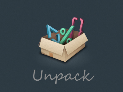 Unpack app icon illustration