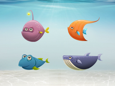 Fish design fish icon illustration sea ui
