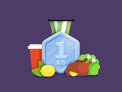 badge for health app - 1kg app badge health illustration