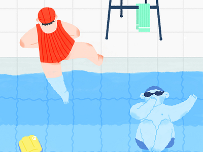 A Long Swimming Pool 2 art character direction illustration