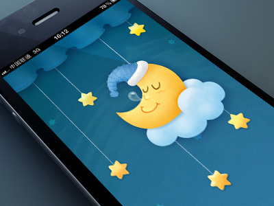 Baby Sleep app baby blue illustration moon night sleep start ui