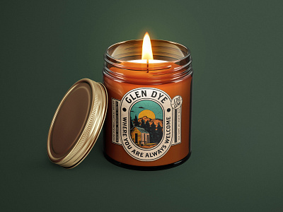 Glen Dye Candle Packaging advertising branding candle candle packaging illustration labeldesign merchandise packaging packagingdesign